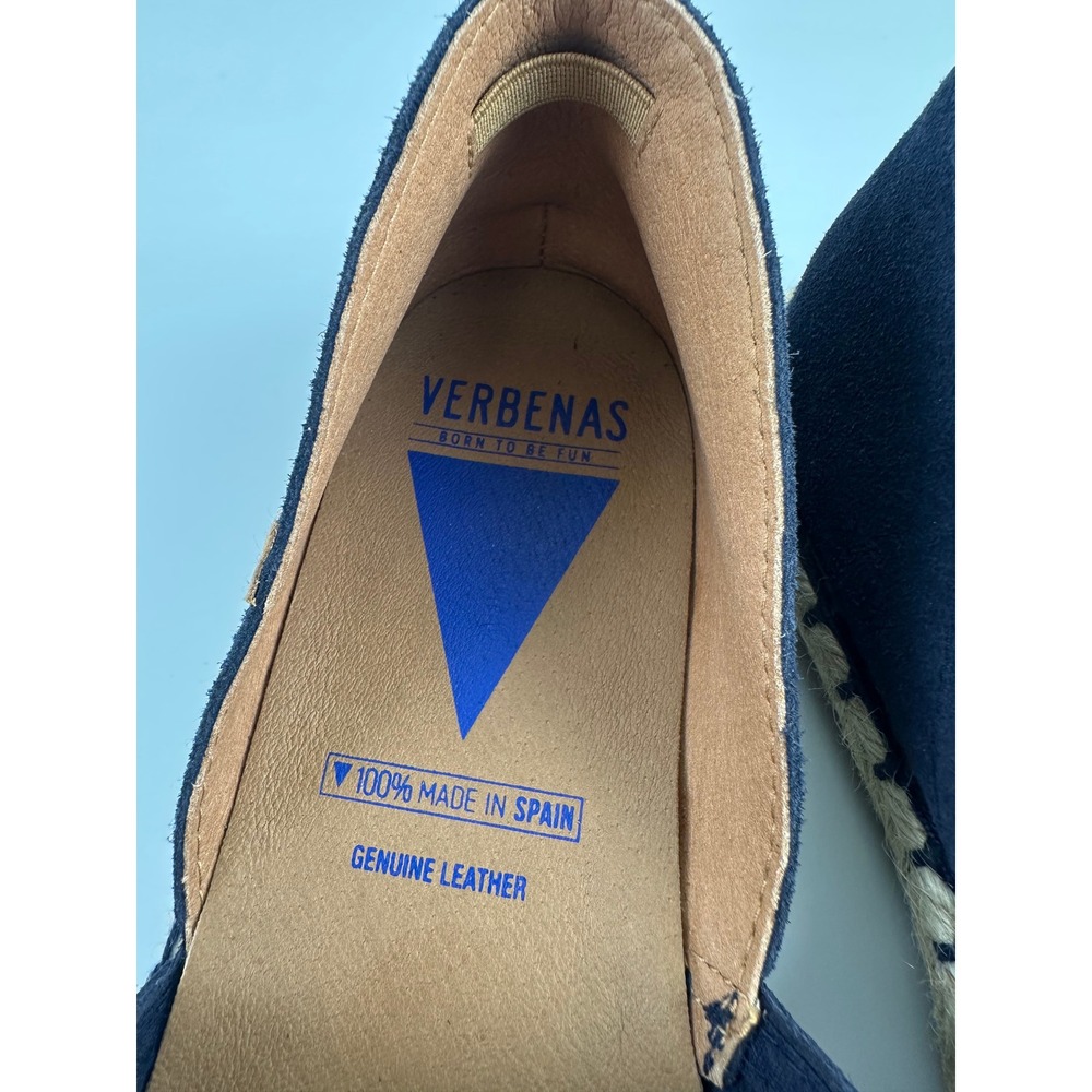 Verbenas Carmen Navy Blue Suede Espadrille Flats Spain Slip On Women 40 US 9-9.5 - Picture 5 of 12